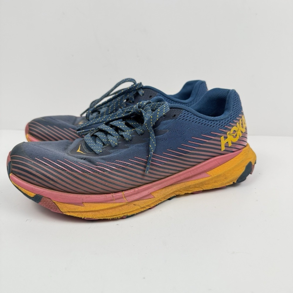 HOKA ONE ONE Shoes Womens 7.5 Torrent‎ 2 Blue Trail Racer Running Sneakers Run